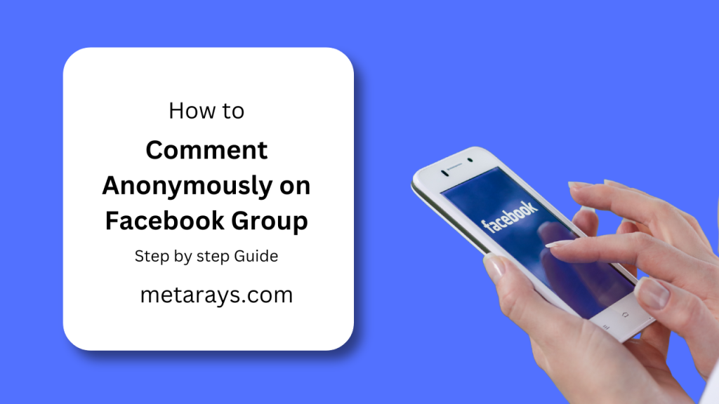 how to comment anonymously on facebook group